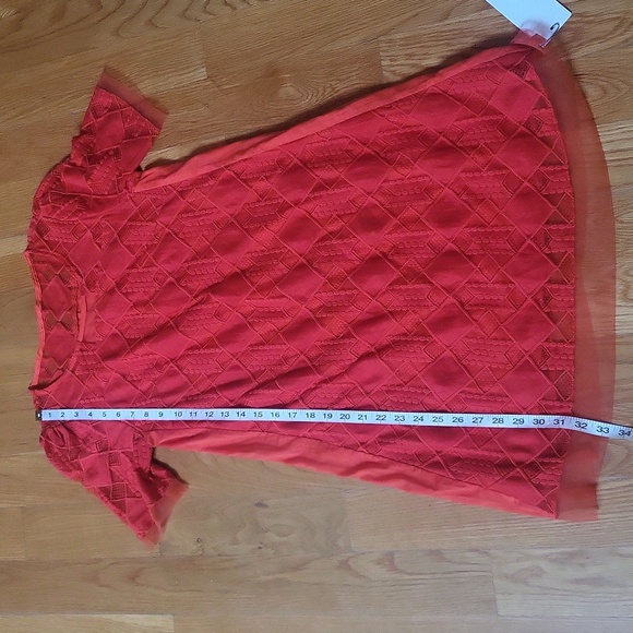 Embroidered Patch-work Dress- Burnt orange - Picture 7 of 7